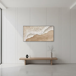 Beige 3D Wave Art | Textured Neutral Modern Wall Painting #SS041