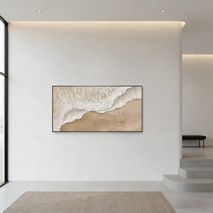 Beige 3D Wave Art | Textured Neutral Modern Wall Painting #SS041