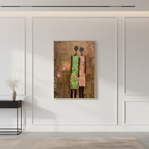 African Style Portrait | Textured Figural Oil Painting #SS011