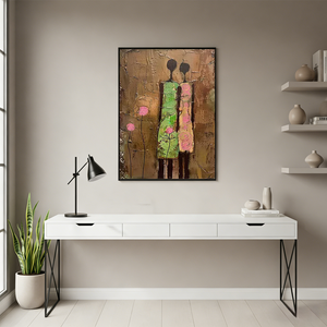 African Style Portrait | Textured Figural Oil Painting #SS011