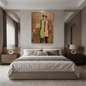 African Style Portrait | Textured Figural Oil Painting #SS011