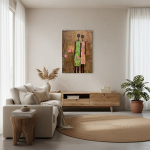 African Style Portrait | Textured Figural Oil Painting #SS011