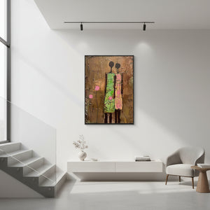 African Style Portrait | Textured Figural Oil Painting #SS011