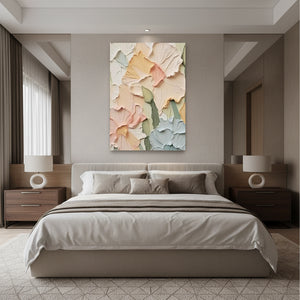 Pastel Floral Oil Art | 3D Impasto Petal Texture #SS012