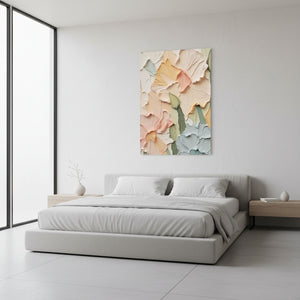 Pastel Floral Oil Art | 3D Impasto Petal Texture #SS012