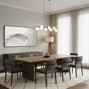 Minimalist 3D White Ocean Wave Relief Hand-Painted Oil Painting #SS045
