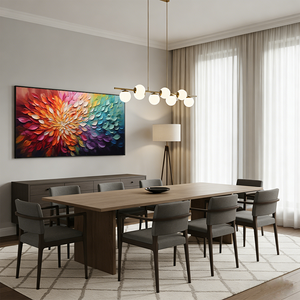 3D Textured Vibrant Multi-Color Floral Abstract Hand-Painted Oil Art #SS046