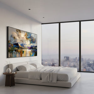 Geometric Color Block Canvas Art | Original 3D Textured Painting #SS047