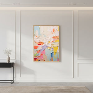 Macaron Pastel Abstract | Heavy Impasto 3D Texture Art #SS018