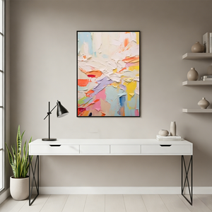 Macaron Pastel Abstract | Heavy Impasto 3D Texture Art #SS018