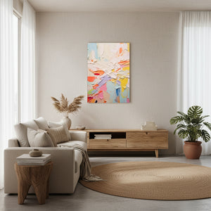 Macaron Pastel Abstract | Heavy Impasto 3D Texture Art #SS018