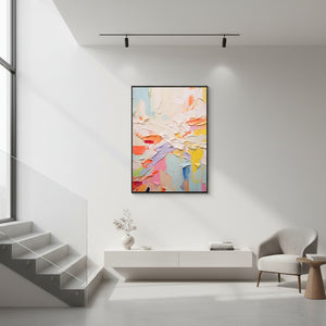 Macaron Pastel Abstract | Heavy Impasto 3D Texture Art #SS018