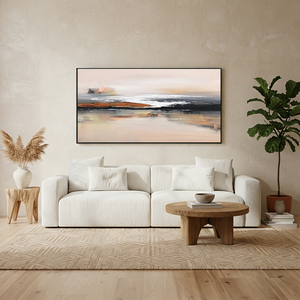 Earthy Horizon Abstract Oil Painting | Hand-Painted Wabi-Sabi Art #SS050