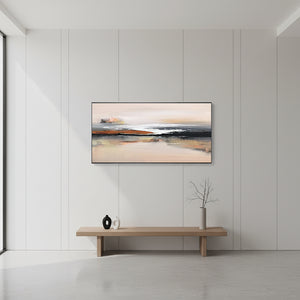 Earthy Horizon Abstract Oil Painting | Hand-Painted Wabi-Sabi Art #SS050
