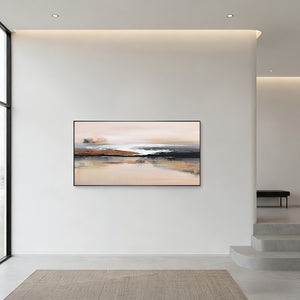 Earthy Horizon Abstract Oil Painting | Hand-Painted Wabi-Sabi Art #SS050
