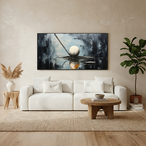 Modern Golf Office Wall Art | Hand-Painted Sports Oil Painting #SS031
