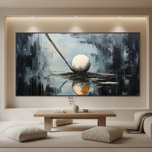 Modern Golf Office Wall Art | Hand-Painted Sports Oil Painting #SS031