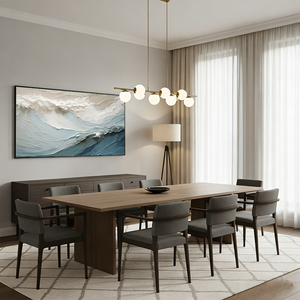 Textured Ocean Wave Oil Painting: Abstract 3D Sea Modern Wall Art #SS052