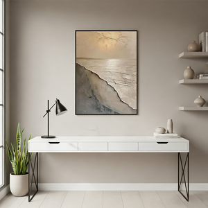 Wabi Sabi 3D Textured Plaster Ocean Art #SS021