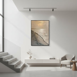 Wabi Sabi 3D Textured Plaster Ocean Art #SS021