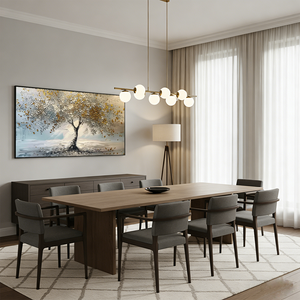 Golden Wealth Tree Oil Painting | Handmade Prosperity Wall Art #SS032