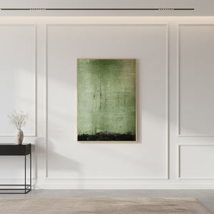 Emerald Moss Abstract Textured Hand-Painted Oil Painting on Canvas #SS002