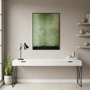 Emerald Moss Abstract Textured Hand-Painted Oil Painting on Canvas #SS002