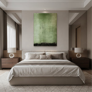 Emerald Moss Abstract Textured Hand-Painted Oil Painting on Canvas #SS002