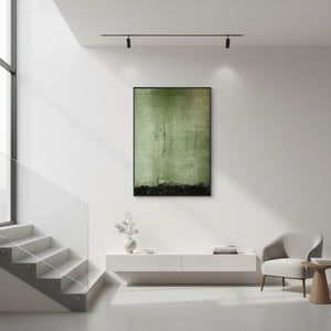 Emerald Moss Abstract Textured Hand-Painted Oil Painting on Canvas #SS002