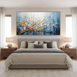 Blue & Gold 3D Blossoming Tree Art #SS069