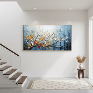 Blue & Gold 3D Blossoming Tree Art #SS069
