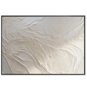 Serene White Textured Abstract Painting #NM573