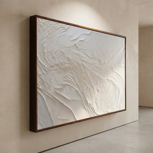 Serene White Textured Abstract Painting #NM573