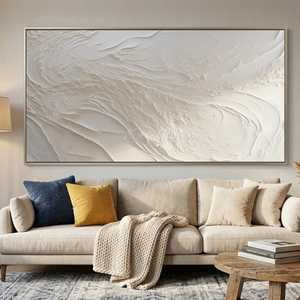 Serene White Textured Abstract Painting #NM573
