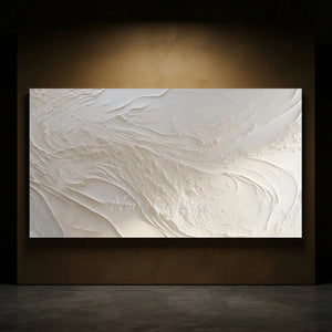 Serene White Textured Abstract Painting #NM573