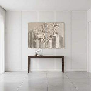 Zen Sand Texture Wall Art | Wabi Sabi Abstract Diptych #SS029