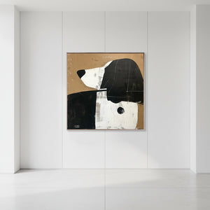 Modern Abstract Dog Wall Art | Hand-Painted Pet Oil Painting #SS025