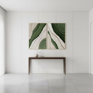 Forest Green Abstract Wall Art | Handmade Textured Nature Painting #SS030