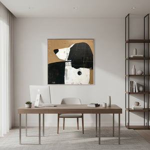 Modern Abstract Dog Wall Art | Hand-Painted Pet Oil Painting #SS025
