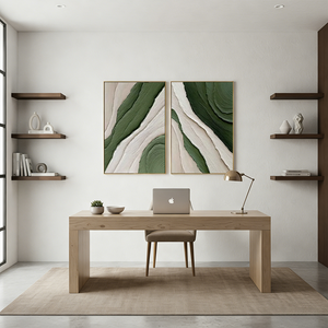 Forest Green Abstract Wall Art | Handmade Textured Nature Painting #SS030