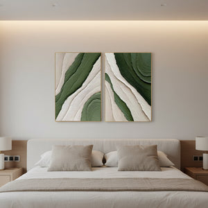 Forest Green Abstract Wall Art | Handmade Textured Nature Painting #SS030