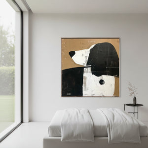 Modern Abstract Dog Wall Art | Hand-Painted Pet Oil Painting #SS025