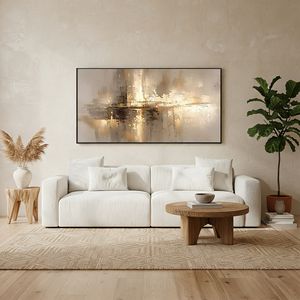Luxury Gold Foil Abstract Painting | Hand-Painted Metallic Art #SS035