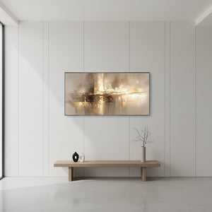 Luxury Gold Foil Abstract Painting | Hand-Painted Metallic Art #SS035