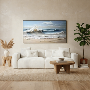 3D Textured Ocean Wave Oil Painting | Handmade Seascape Art #SS036