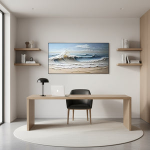 3D Textured Ocean Wave Oil Painting | Handmade Seascape Art #SS036