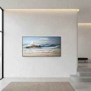 3D Textured Ocean Wave Oil Painting | Handmade Seascape Art #SS036