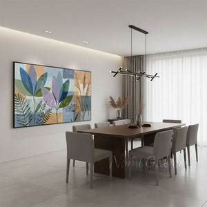 Modern Abstract Botanical Canvas Art | Handmade Oil Painting #SS284