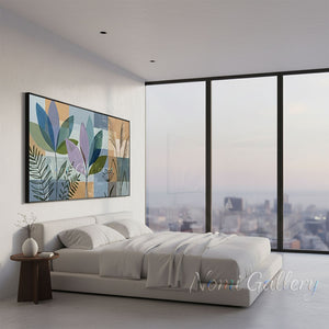 Modern Abstract Botanical Canvas Art | Handmade Oil Painting #SS284