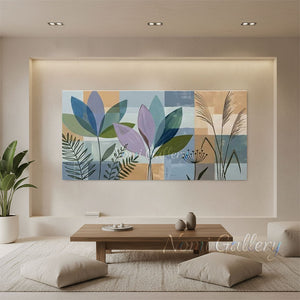 Modern Abstract Botanical Canvas Art | Handmade Oil Painting #SS284